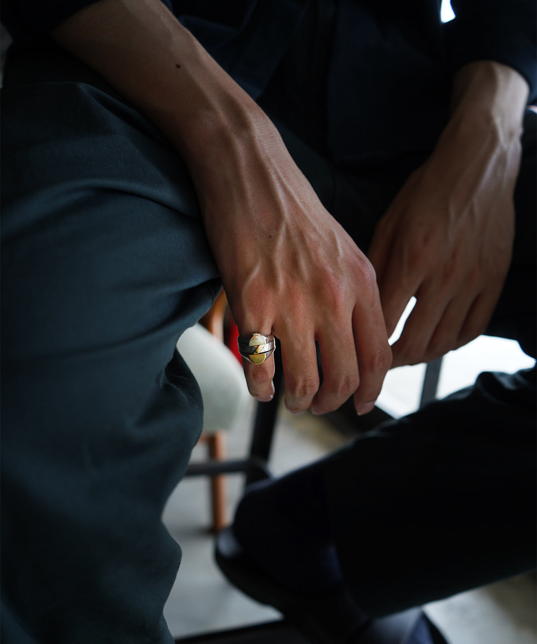 バーメイル スラッシュ リング vermeil slash ring (M) シルバー925 9K ゴールド 23AW006