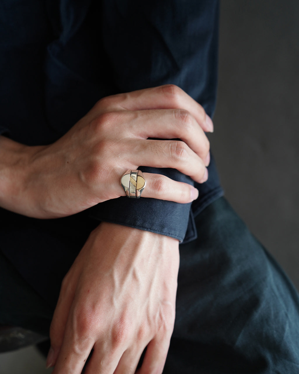 Garden of Eden ガーデンオブエデン シグネット ブレイク リング signet break ring SV&18k (M) シルバー925 18K ゴールド 23AW016【送料無料】