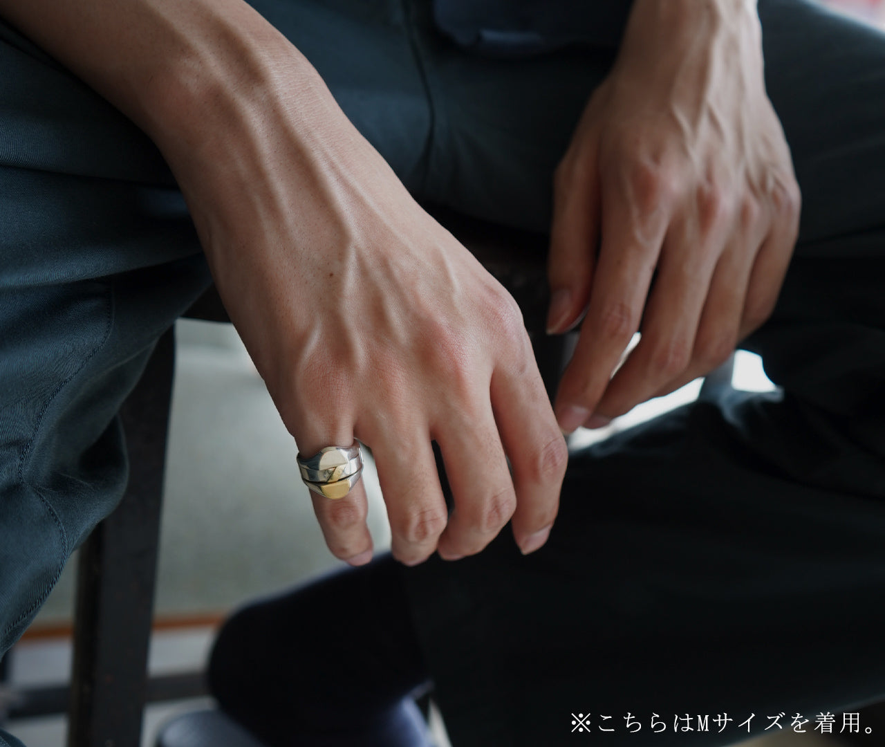 シグネット ブレイク リング signet break ring SV&18k (XL) シルバー925 18K ゴールド 23AW020