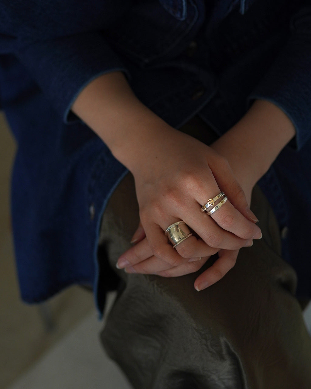 ホース シュー バックル ダブル リング SV&18K HORSE SHOE BUCKLE DOUBLE RING シルバー925 ゴールド 指輪 24AW068