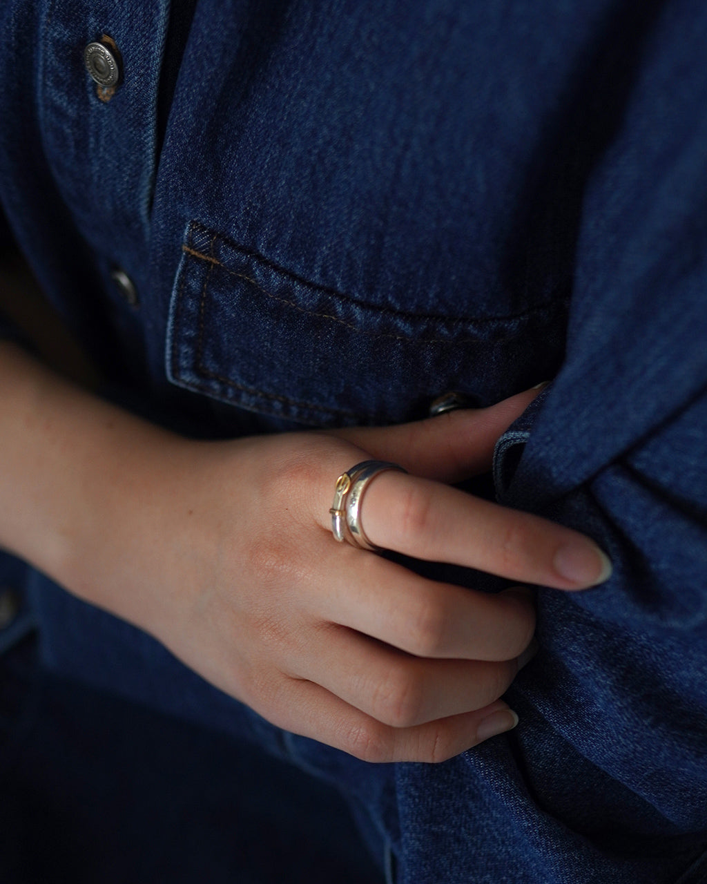 ホース シュー バックル ダブル リング SV&18K HORSE SHOE BUCKLE DOUBLE RING シルバー925 ゴールド 指輪 24AW068