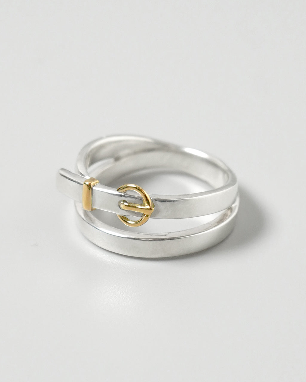 ホース シュー バックル ダブル リング SV&18K HORSE SHOE BUCKLE DOUBLE RING シルバー925 ゴールド 指輪 24AW068