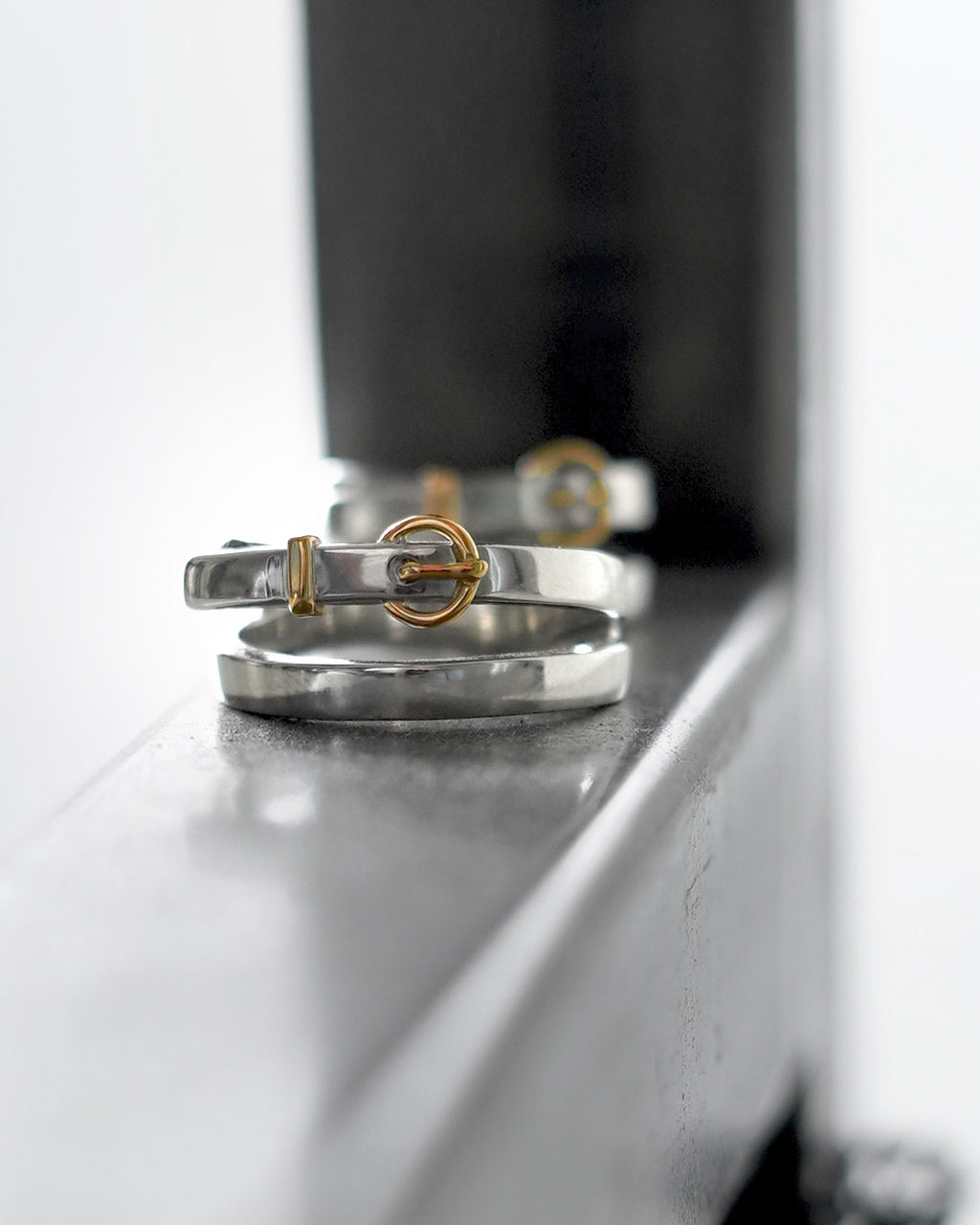 ホース シュー バックル ダブル リング SV&18K HORSE SHOE BUCKLE DOUBLE RING シルバー925 ゴールド 指輪 24AW068