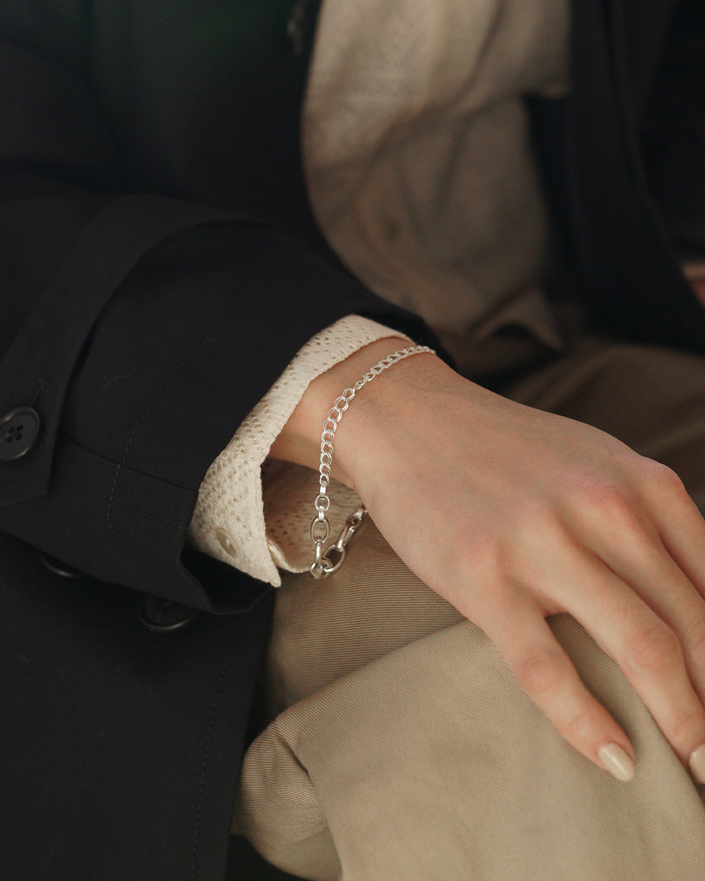 Garden of Eden 가든 오브 에덴 더블 커브 체인 팔찌 Double curb chain bracelet 실버 925 25SS028【쿠폰 대상외】【무료우송】