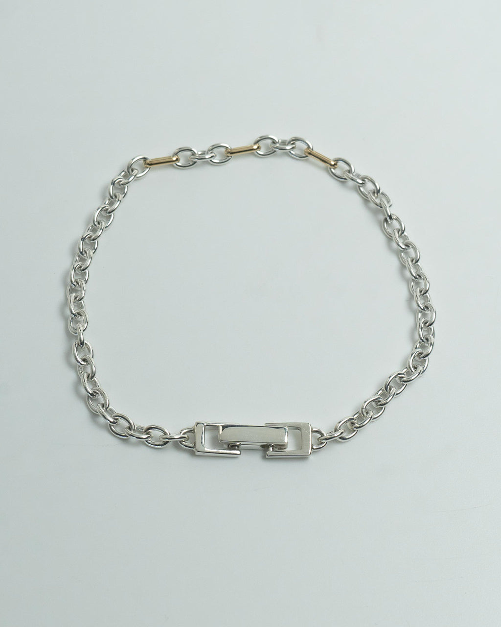 18K ゴールド&シルバー ミックス チェーン ブレスレット 18K&SV mid.mix chian bracelet シルバー925 25SS057
