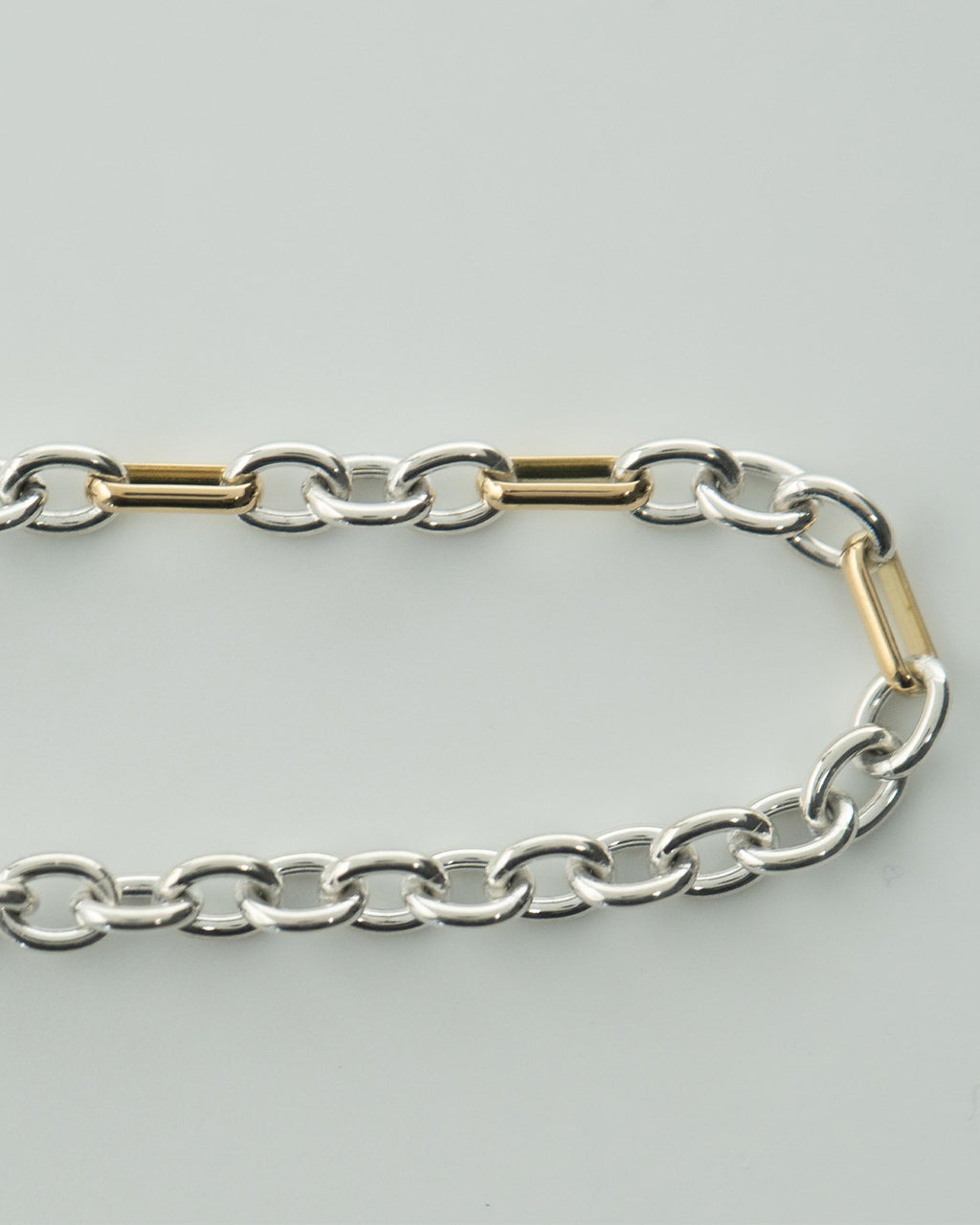 18K ゴールド&シルバー ミックス チェーン ブレスレット 18K&SV mid.mix chian bracelet シルバー925 25SS057