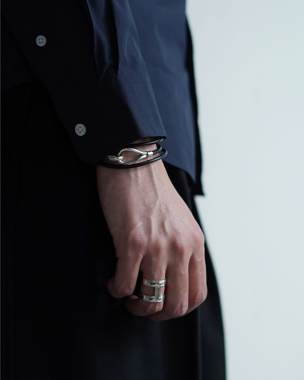 レザー コード フック ブレスレット LEATHER CORD FOOK BRACELET シルバー925 24SS106 24SS107