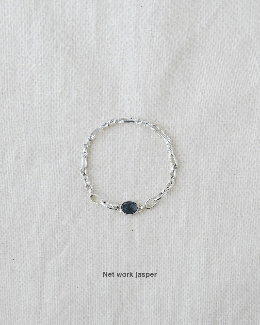 STONE SIGNET FIGARO TRIPLE CHAIN BRACELET/STONE(M) ED25AW-093