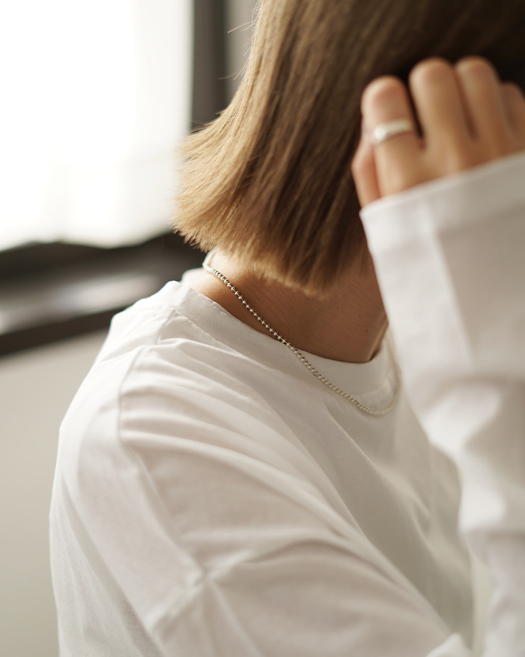 OVAL BALL CHAIN NECKLACE 40cm 50cm ED25AW-013