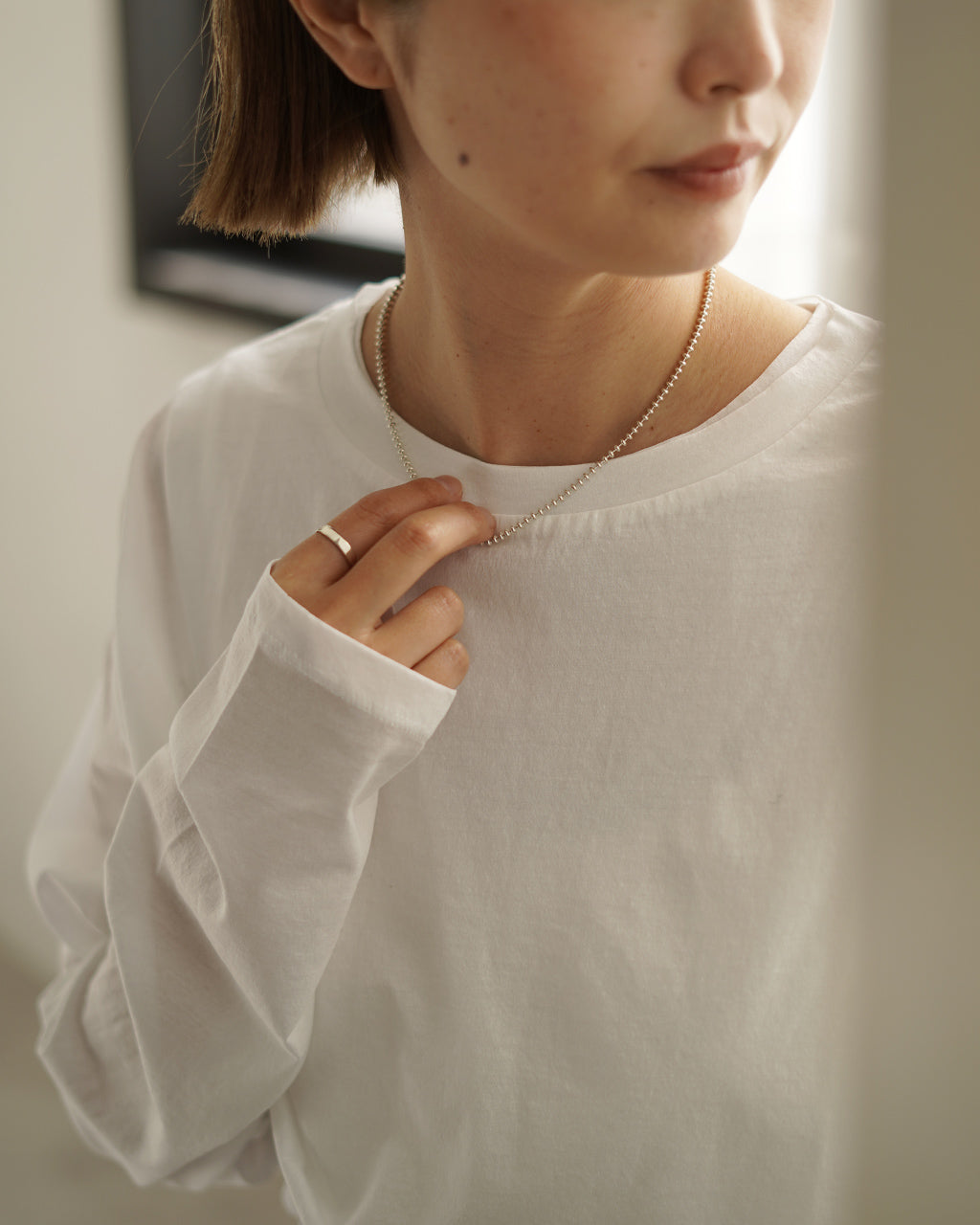 OVAL BALL CHAIN NECKLACE 40cm 50cm ED25AW-013