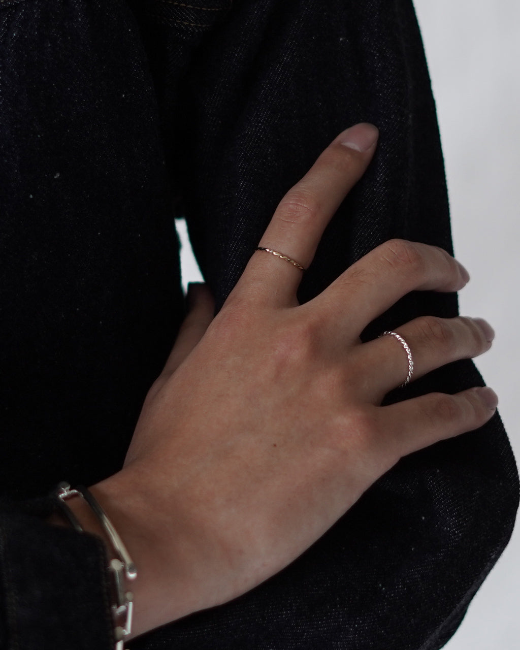 9K HARD TWISTED MINIMAL RING (wide:1.0mm) ED26SS-130