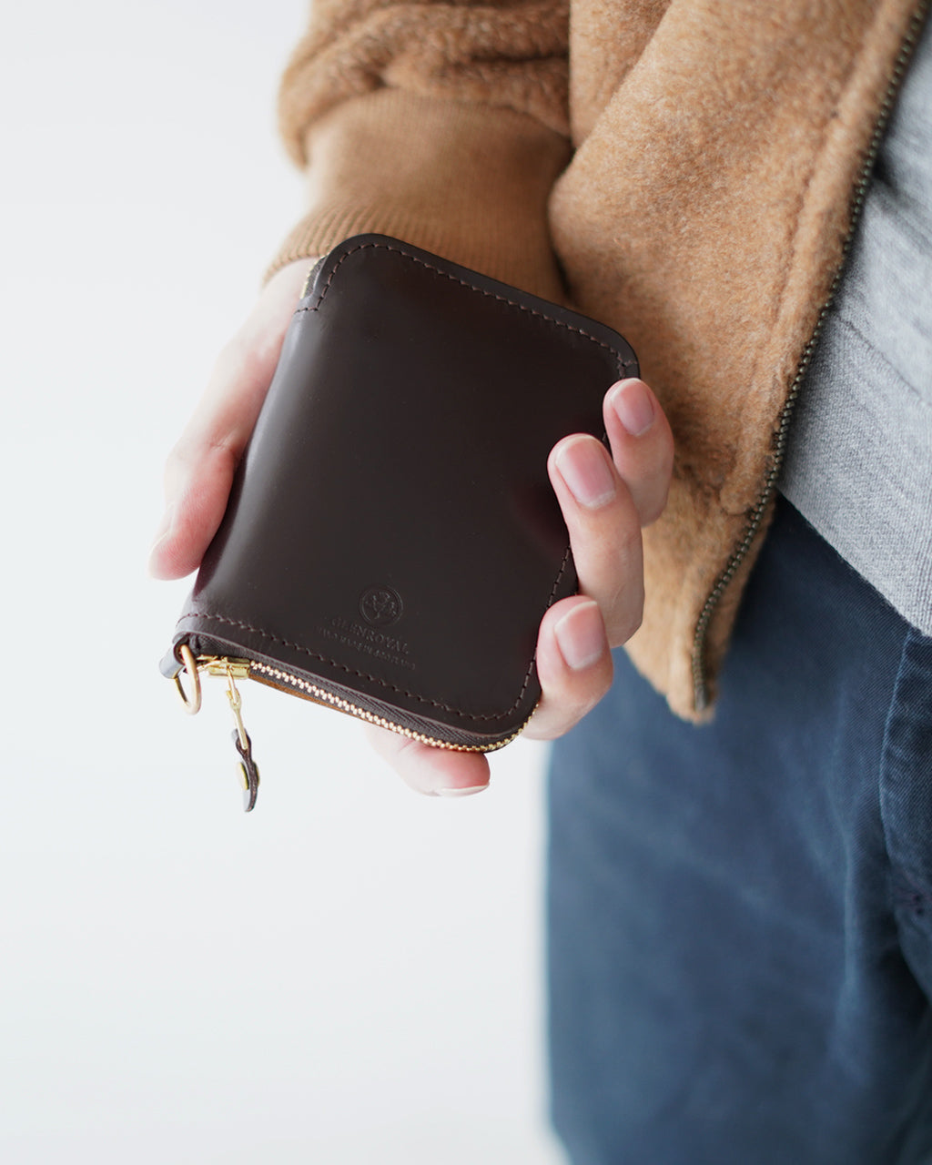 GLENROYAL 글렌 로얄 2 접는 지갑 레이디스 맨즈 브라이들 레더 지퍼 컴팩트 무지 03-5866 GLENROYAL ZIP AROUNDS SMALL WALLET 【무료우송】【쿠폰 대상외】