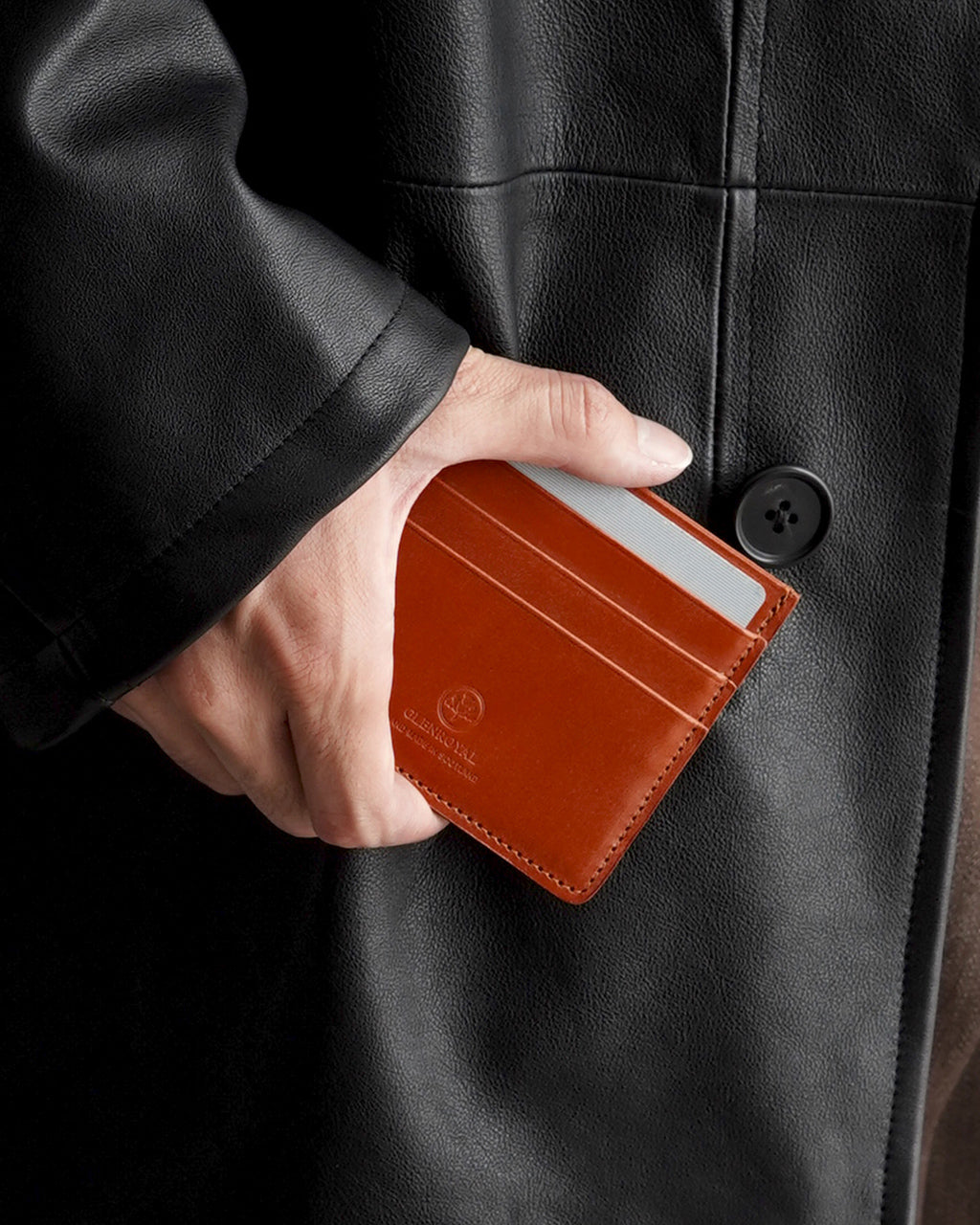 スリム カードケース SLIM CARD CASE WITH NOTE ブライドルレザー シンプル カード入れ 03-5935