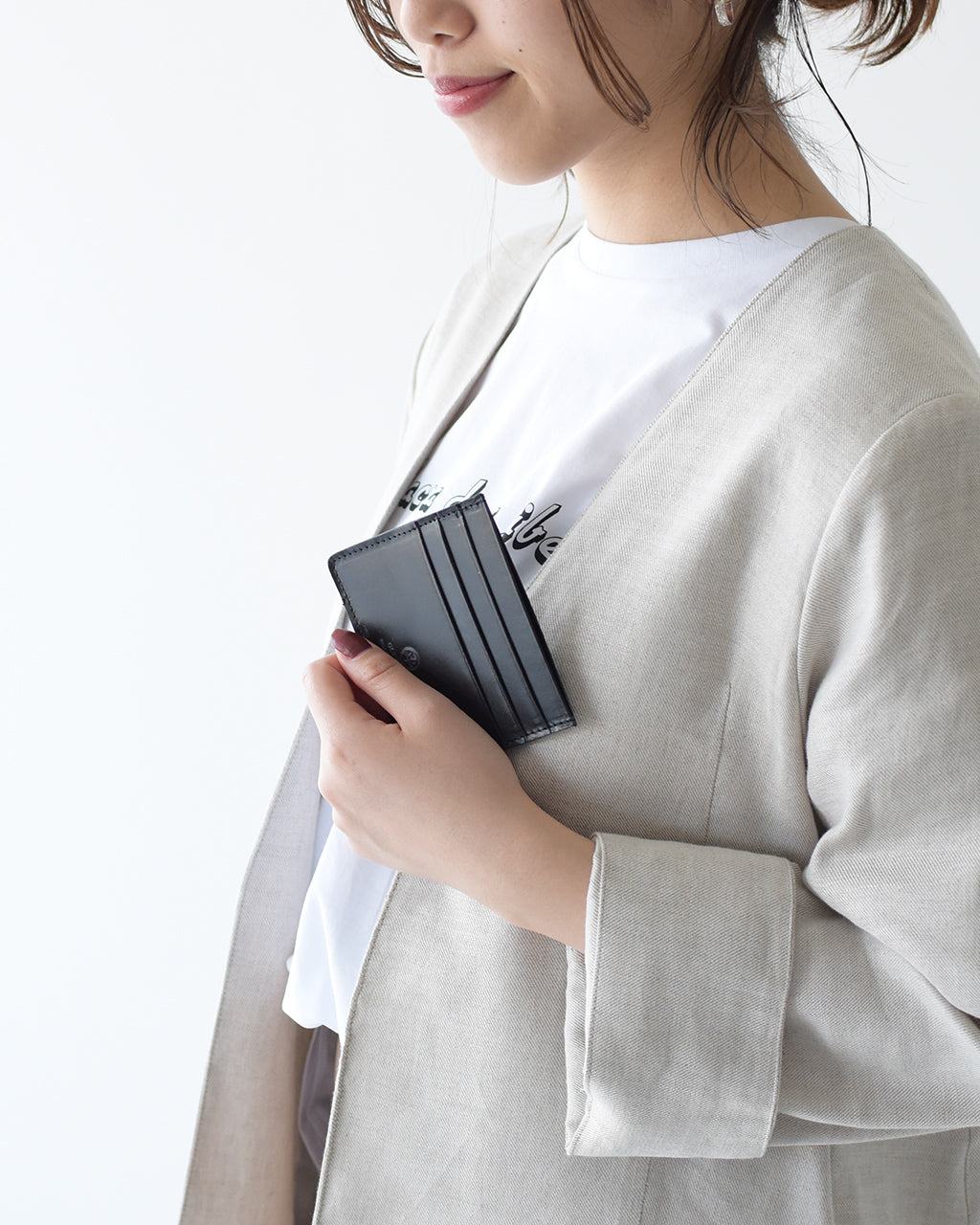 スリム カードケース SLIM CARD CASE WITH NOTE ブライドルレザー シンプル カード入れ 03-5935