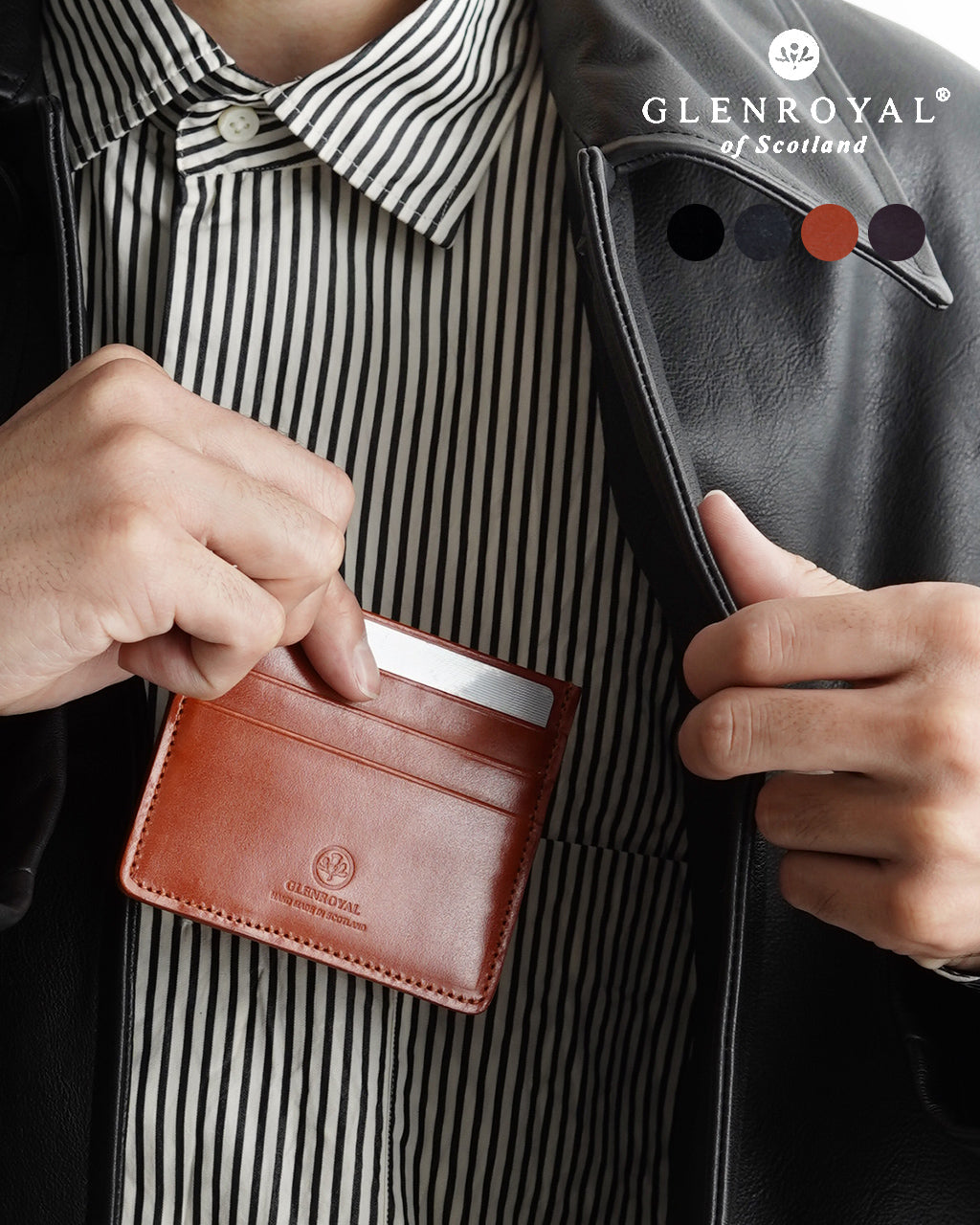 スリム カードケース SLIM CARD CASE WITH NOTE ブライドルレザー シンプル カード入れ 03-5935