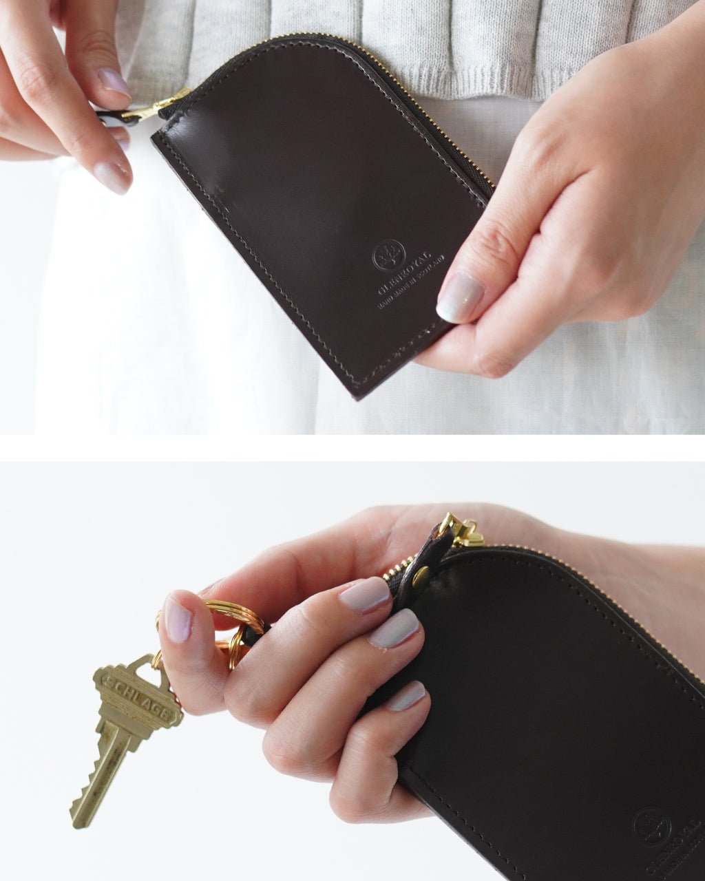ジップド キーケース カードポケット付き ZIPED KEY CASE WITH POKET レザー 03-6255