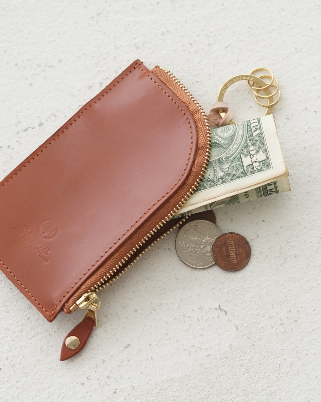 ジップド キーケース カードポケット付き ZIPED KEY CASE WITH POKET レザー 03-6255