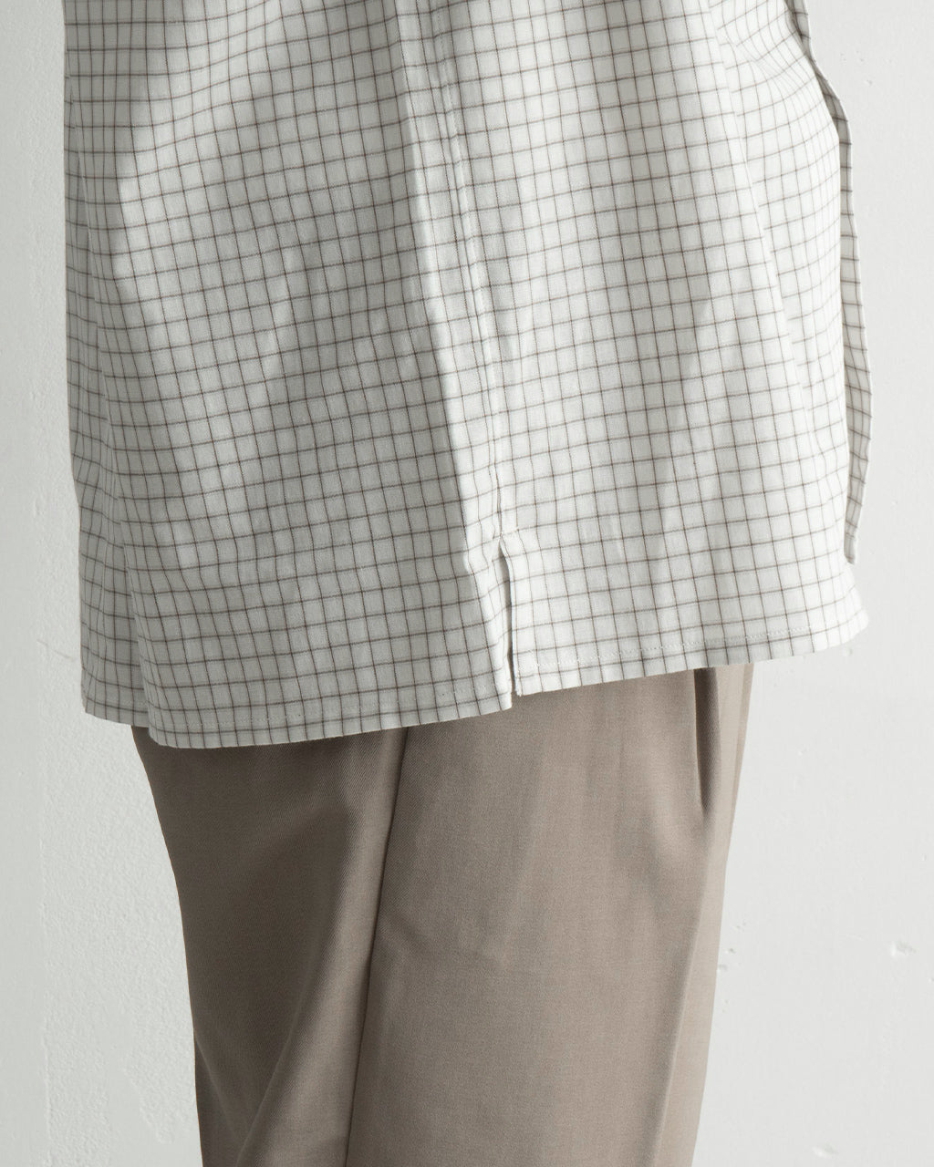 【SALE!30%OFF】ペーパー×リネン プレイドシャツ 格子柄 オープンカラー チェックシャツ Paper x Linen Plaid Shirt GL55142