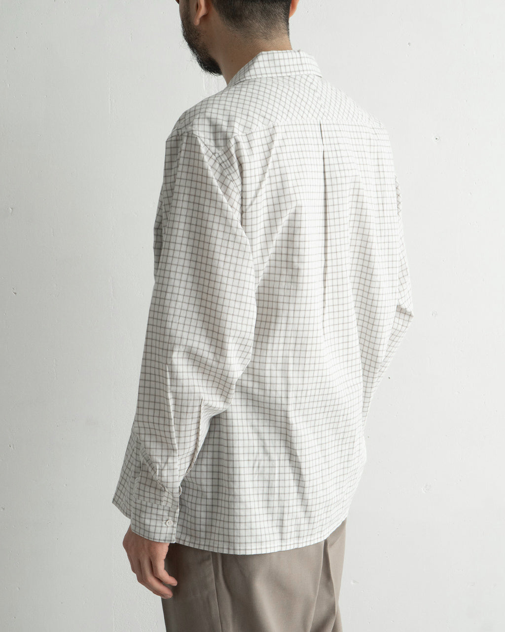 【SALE!30%OFF】ペーパー×リネン プレイドシャツ 格子柄 オープンカラー チェックシャツ Paper x Linen Plaid Shirt GL55142