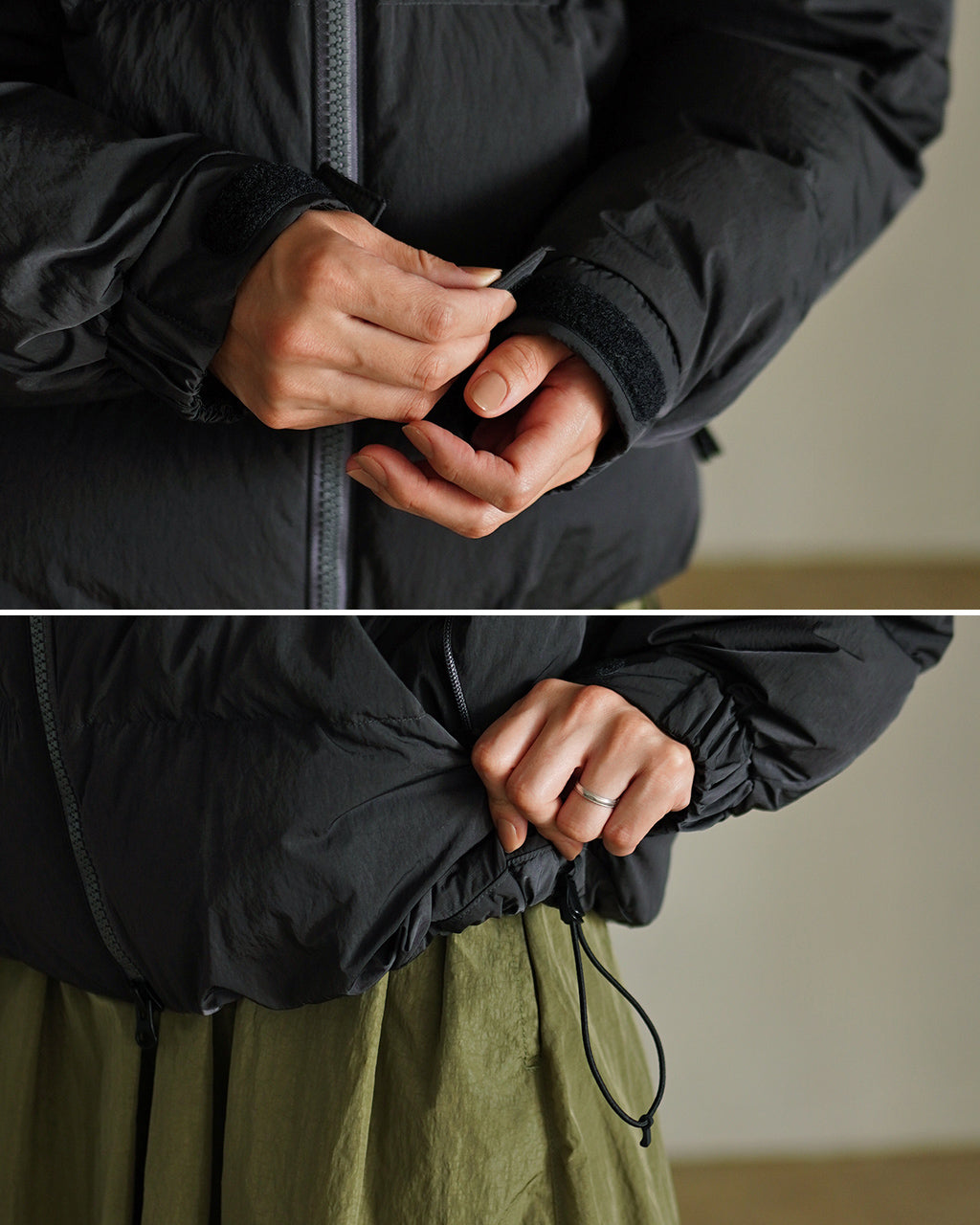 Dope Dyed Ripple Nylon Down Jacket GLW25339