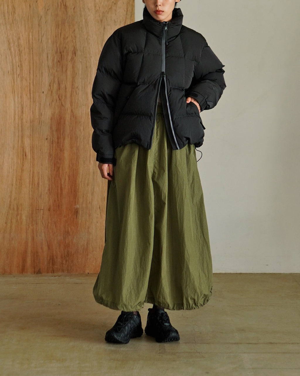 Dope Dyed Ripple Nylon Down Jacket GLW25339