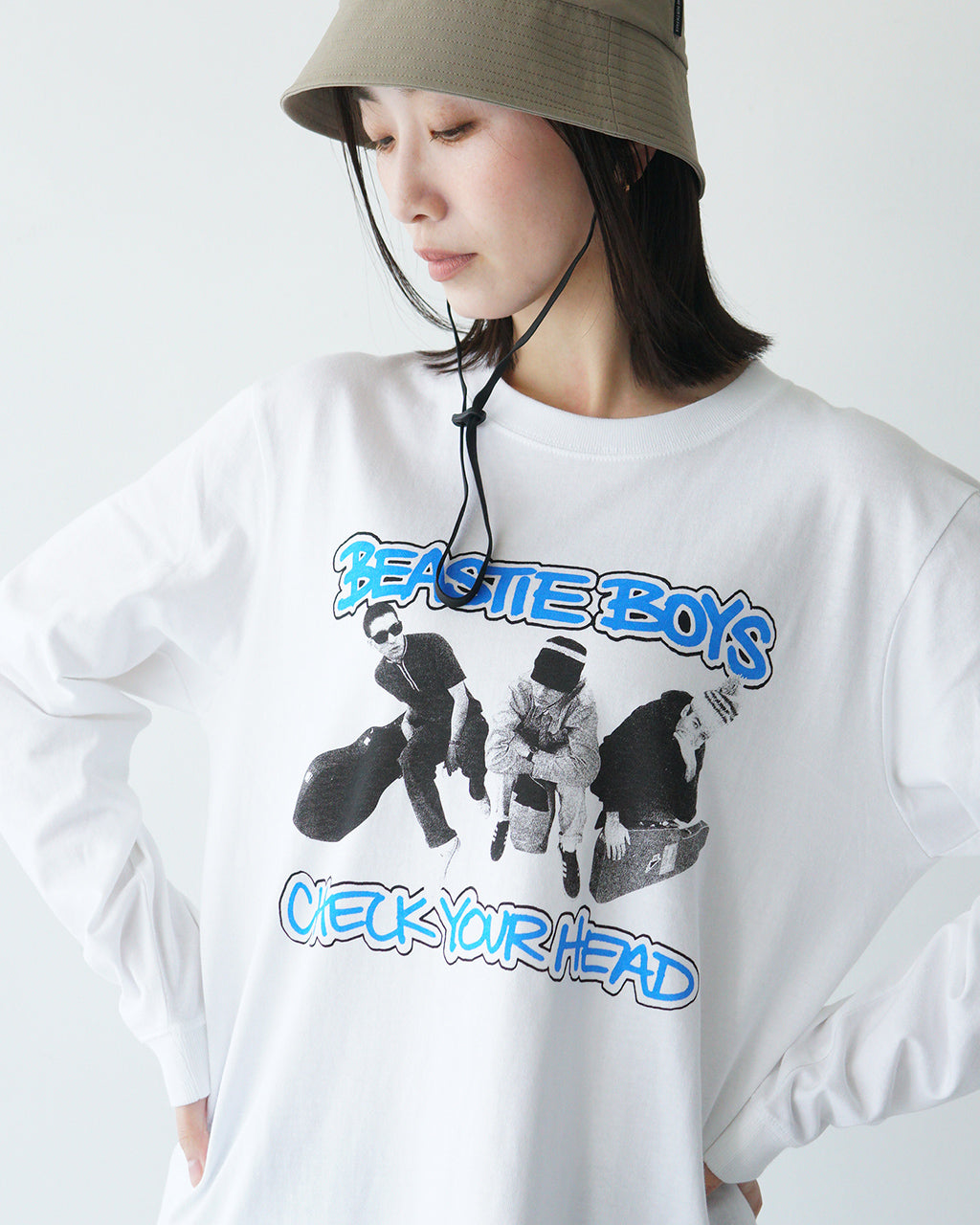 \早得24時間限定ポイント10倍/GOOD ROCK SPEED グッドロックスピード ビースティーボーイズ BEASTIE BOYS Tシャツ 長袖 カットソー ホワイト 白 ヴィンテージライク 綿100% ロンT アメカジ 25BEA002W