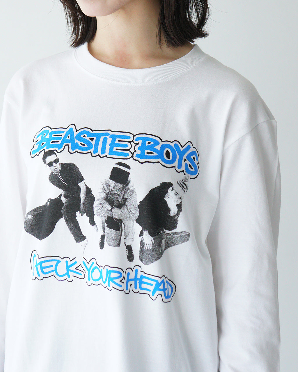 \早得24時間限定ポイント10倍/GOOD ROCK SPEED グッドロックスピード ビースティーボーイズ BEASTIE BOYS Tシャツ 長袖 カットソー ホワイト 白 ヴィンテージライク 綿100% ロンT アメカジ 25BEA002W