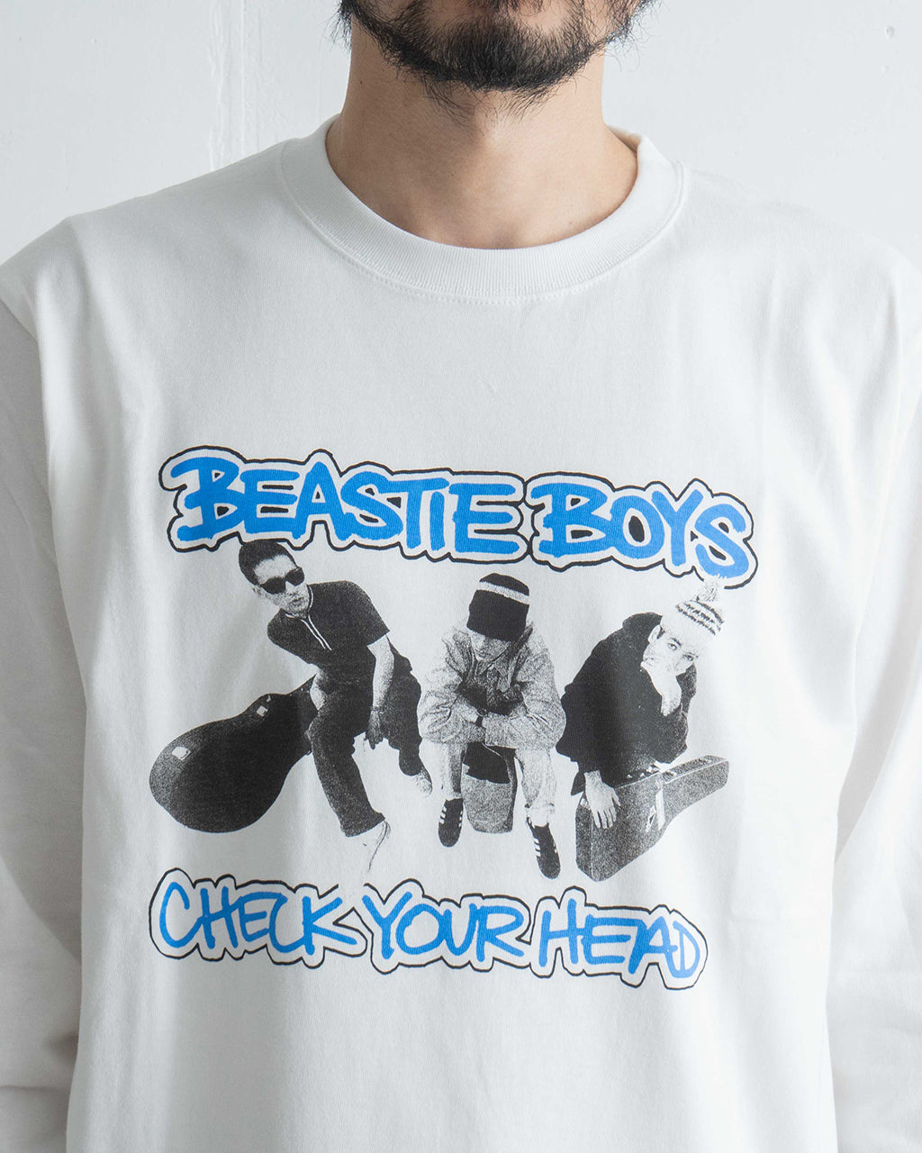 \早得24時間限定ポイント10倍/GOOD ROCK SPEED グッドロックスピード ビースティーボーイズ BEASTIE BOYS Tシャツ 長袖 カットソー ホワイト 白 ヴィンテージライク 綿100% ロンT アメカジ 25BEA002W