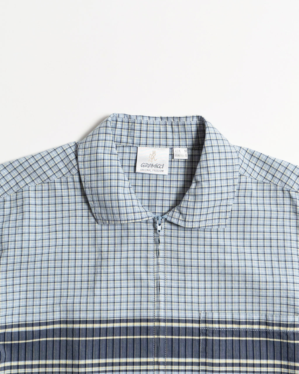 GRAMICCI グラミチ 半袖シャツ チェック ジップアップ ZIP UP WAVE SHIRT G5SM-J017【送料無料】