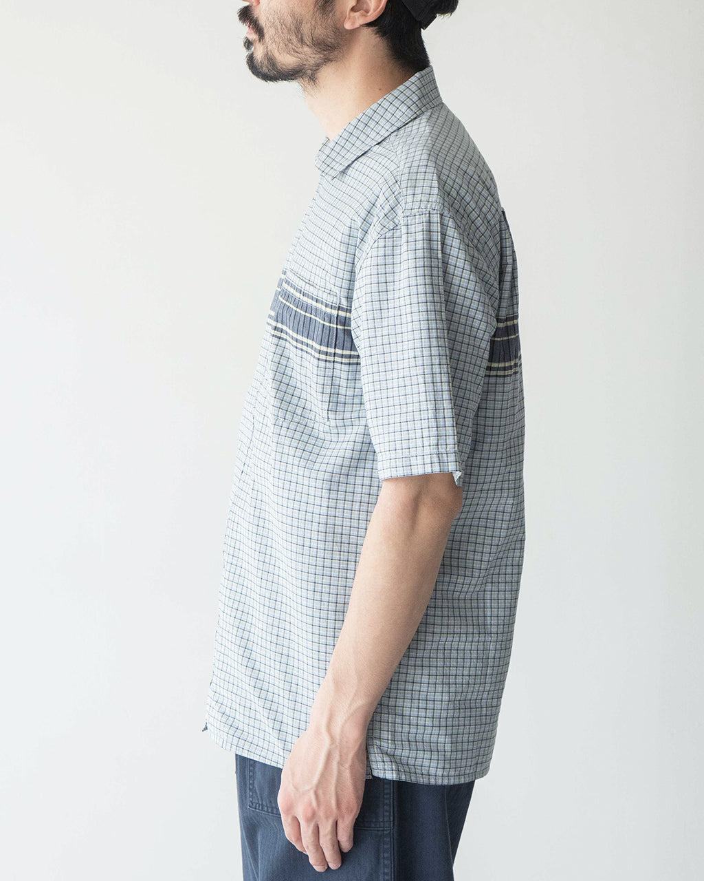 GRAMICCI グラミチ 半袖シャツ チェック ジップアップ ZIP UP WAVE SHIRT G5SM-J017【送料無料】