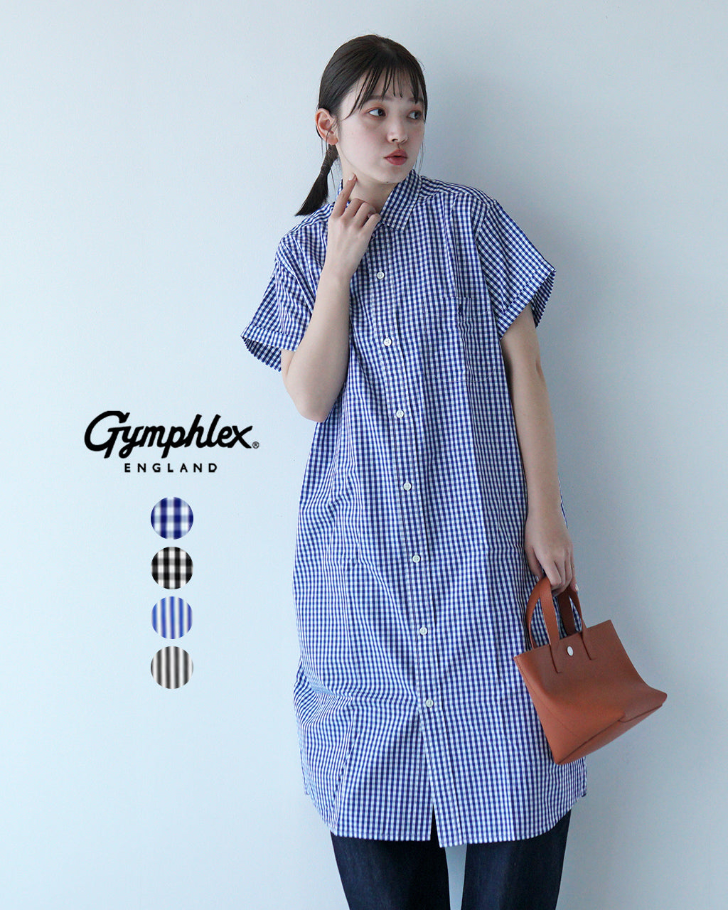 先行予約：2025年4月上旬頃入荷予定】Gymphlex ジムフレックス シャツワンピース REGULAR COLLAR SHIRT DR