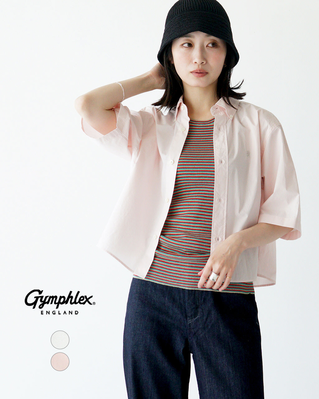【SALE!30%OFF】Gymphlex ジムフレックス 半袖シャツ ボタンダウン ボタンシャツ SHORT B.D. SHIRT S S GY-B0367 OGT【送料無料】