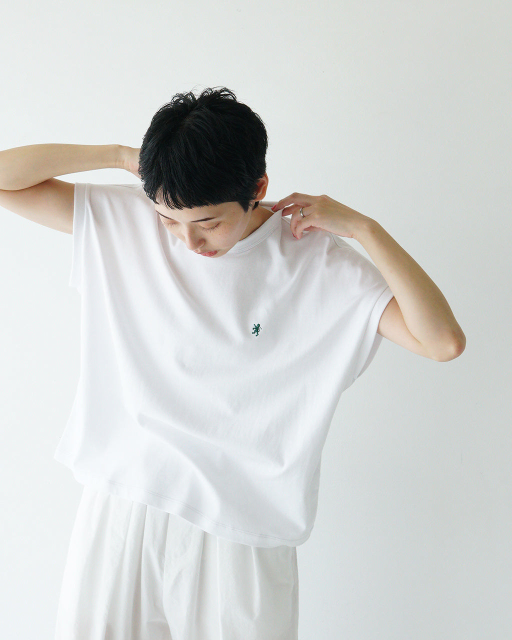 Gymphlex ジムフレックス セミフレンチスリーブ Tシャツ CREW NECK SLEEVELESS P.O. スムースコットン クルーネック GY-C0361 FLK