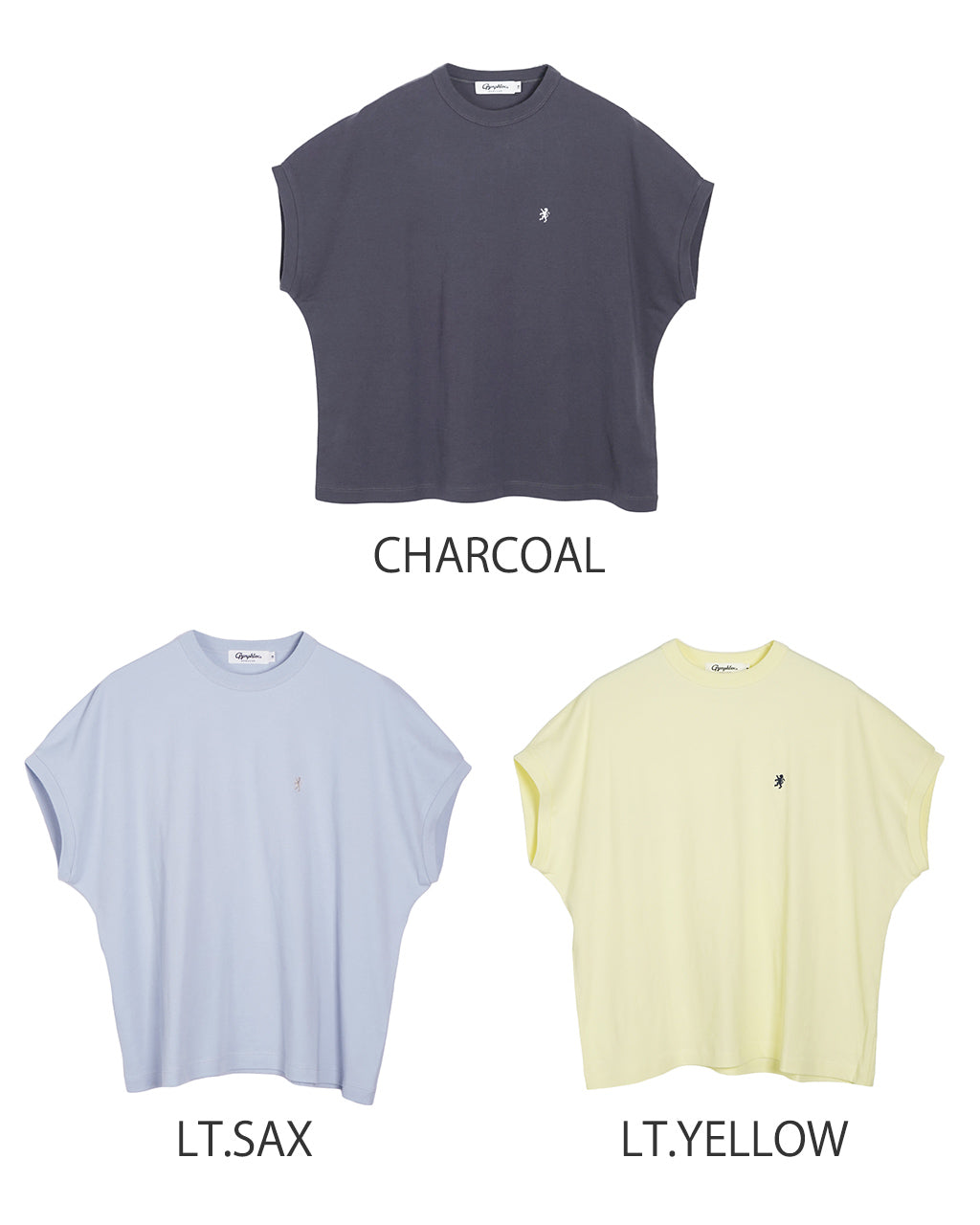 Gymphlex ジムフレックス セミフレンチスリーブ Tシャツ CREW NECK SLEEVELESS P.O. スムースコットン クルーネック GY-C0361 FLK