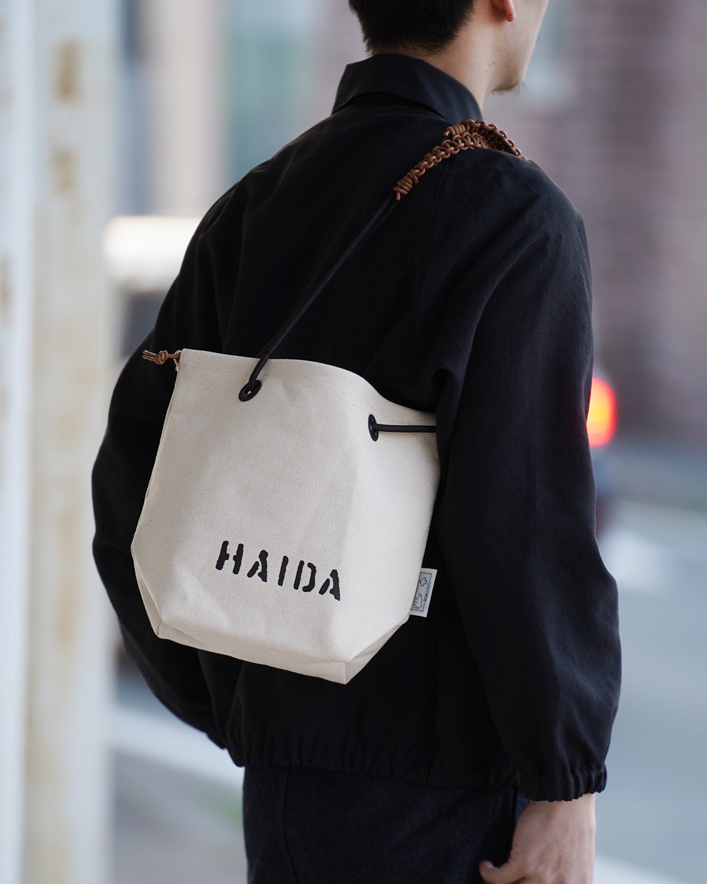 HAIDA ハイダ キャンバス トートバッグ Sサイズ CANVAS (TOW HILL) COLLECTION ハンドバッグ 肩掛け ブラック ホワイト HAI05-TOW-S レザー 男女兼用【クーポン対象外】【送料無料】