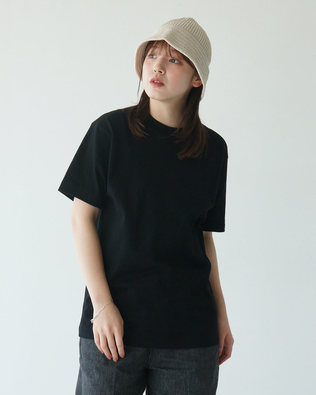 Hanes ヘインズ クルーネックTシャツ1P Hanes T-SHIRTS KURO 半袖 Tシャツ クルーネック コットン100% HM1-B201【クーポン対象外】