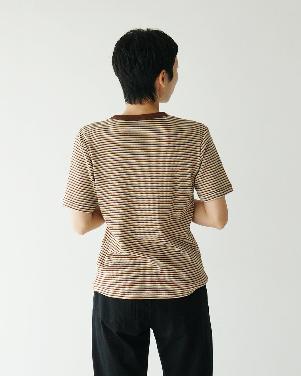 Healthknit ヘルスニット マルチボーダーワッフルクルーネックショートスリーブ Multi Border Waffle Crewneck S/S 半袖 Tシャツ カットソー 672S【クーポン対象外】