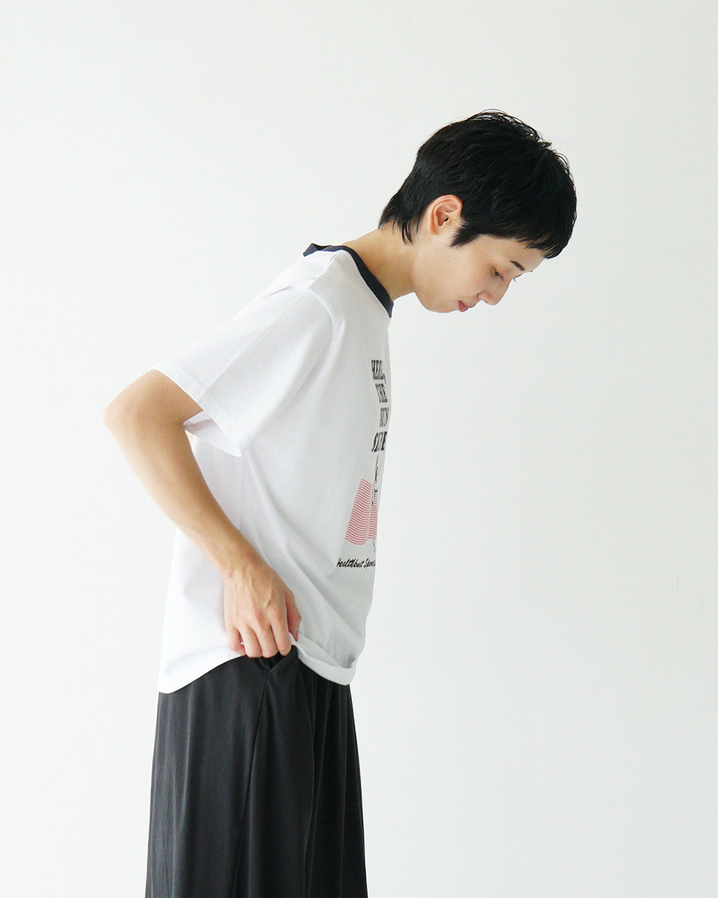 Healthknit ヘルスニット プリントショートスリーブ リンガーTシャツ Print S/S Ringer Tee 半袖 カットソー HR25S-L213