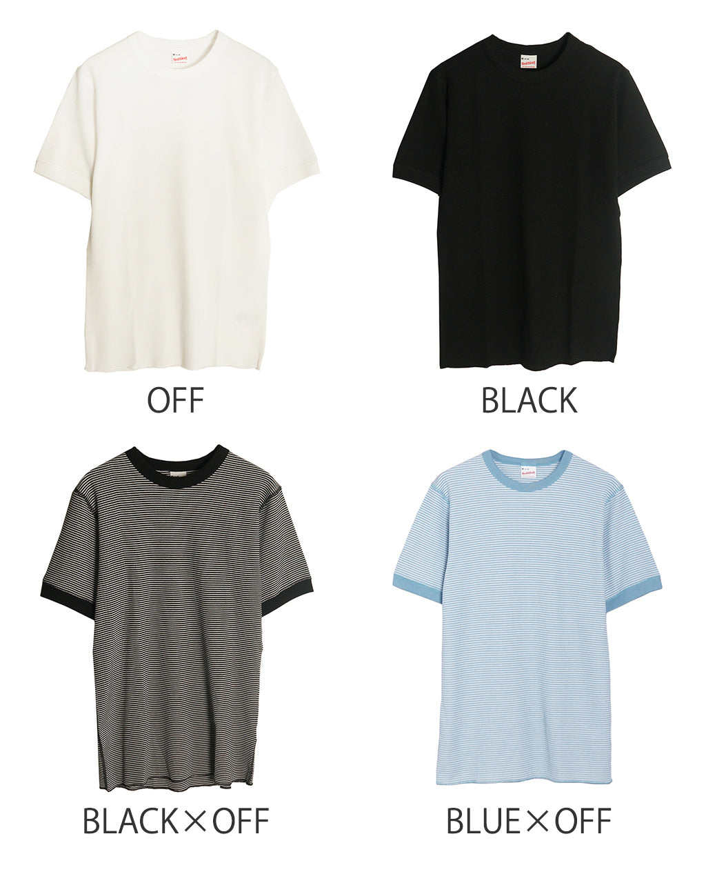 HEALTHKNIT ヘルスニット ボーダー 無地 リンガーTシャツ Basic Waffle Crewneck S/S 半袖 Tシャツ 602S【クーポン対象外】