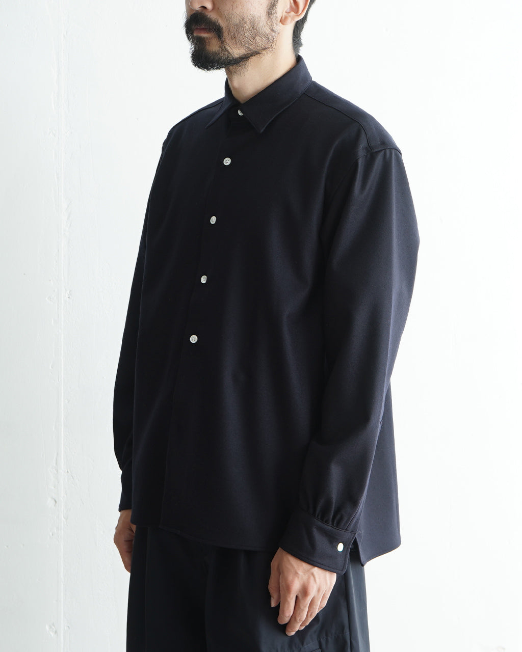 シャルツ Shalt CA ウール カシミヤ フランネル レギュラーカラー シャツ 1024-2-0-003