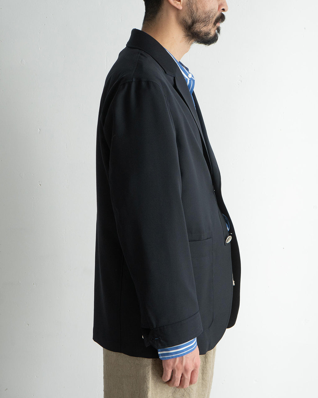 intch.ウール モヘヤ ブレザー スターリングシルバー ボタン ジャケット 春夏対応 502510008
