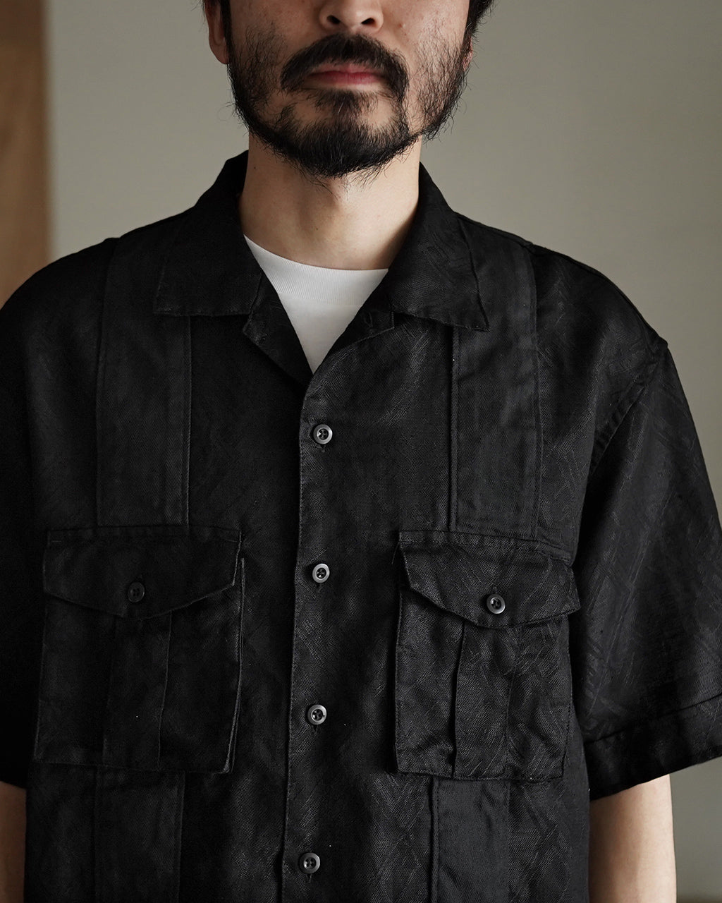 intch Ete SH 半袖シャツ ジャガード リネン コットン|Crouka(クローカ)