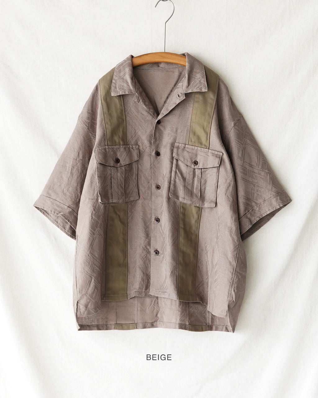 intch Ete SH 半袖シャツ ジャガード リネン コットン|Crouka(クローカ)