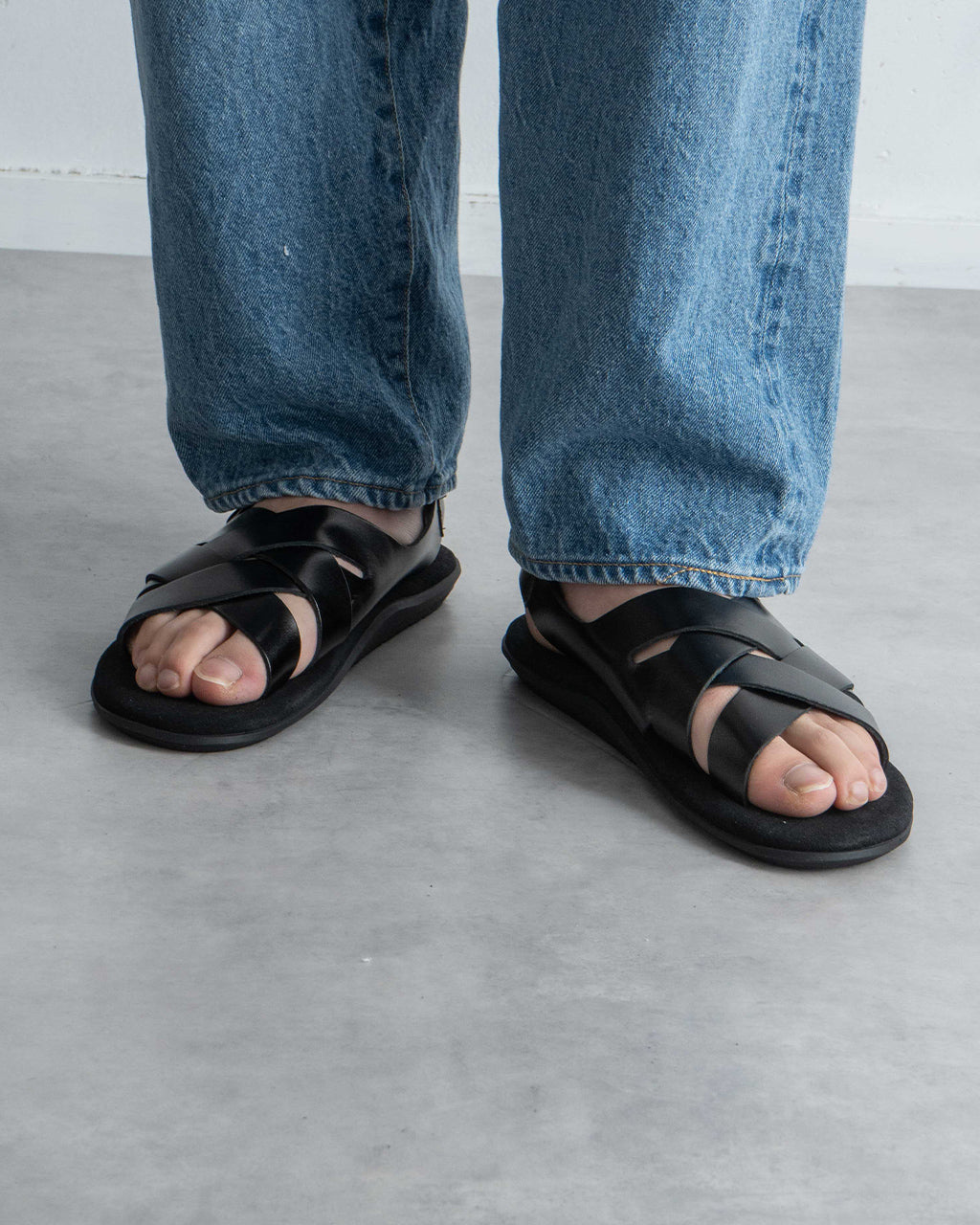 バックストラップ レザー サンダル オールブラック BACK STRAP PB408