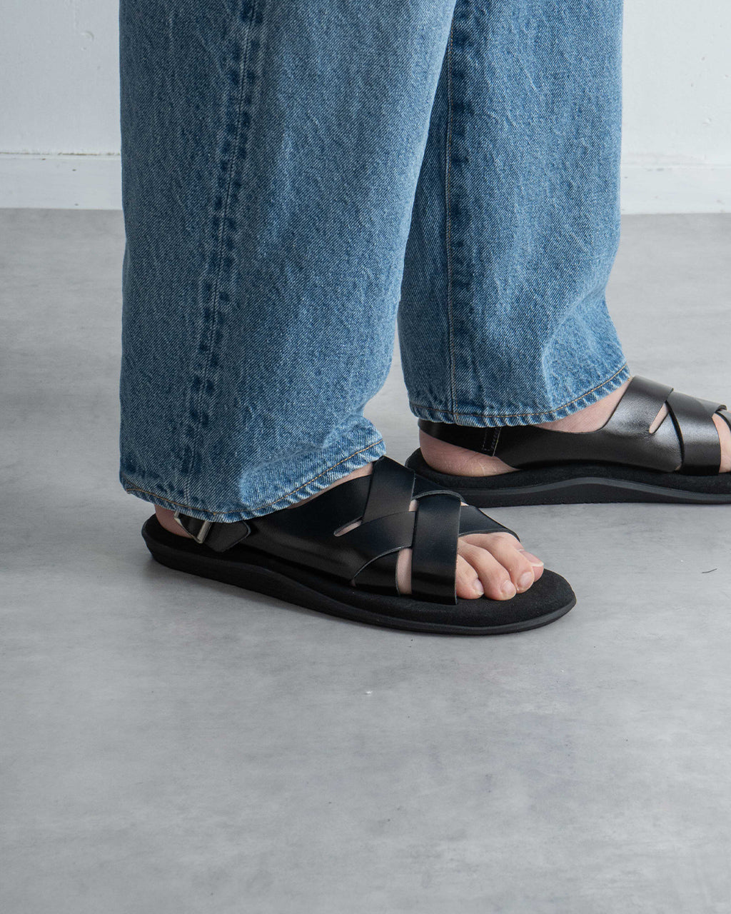 バックストラップ レザー サンダル オールブラック BACK STRAP PB408