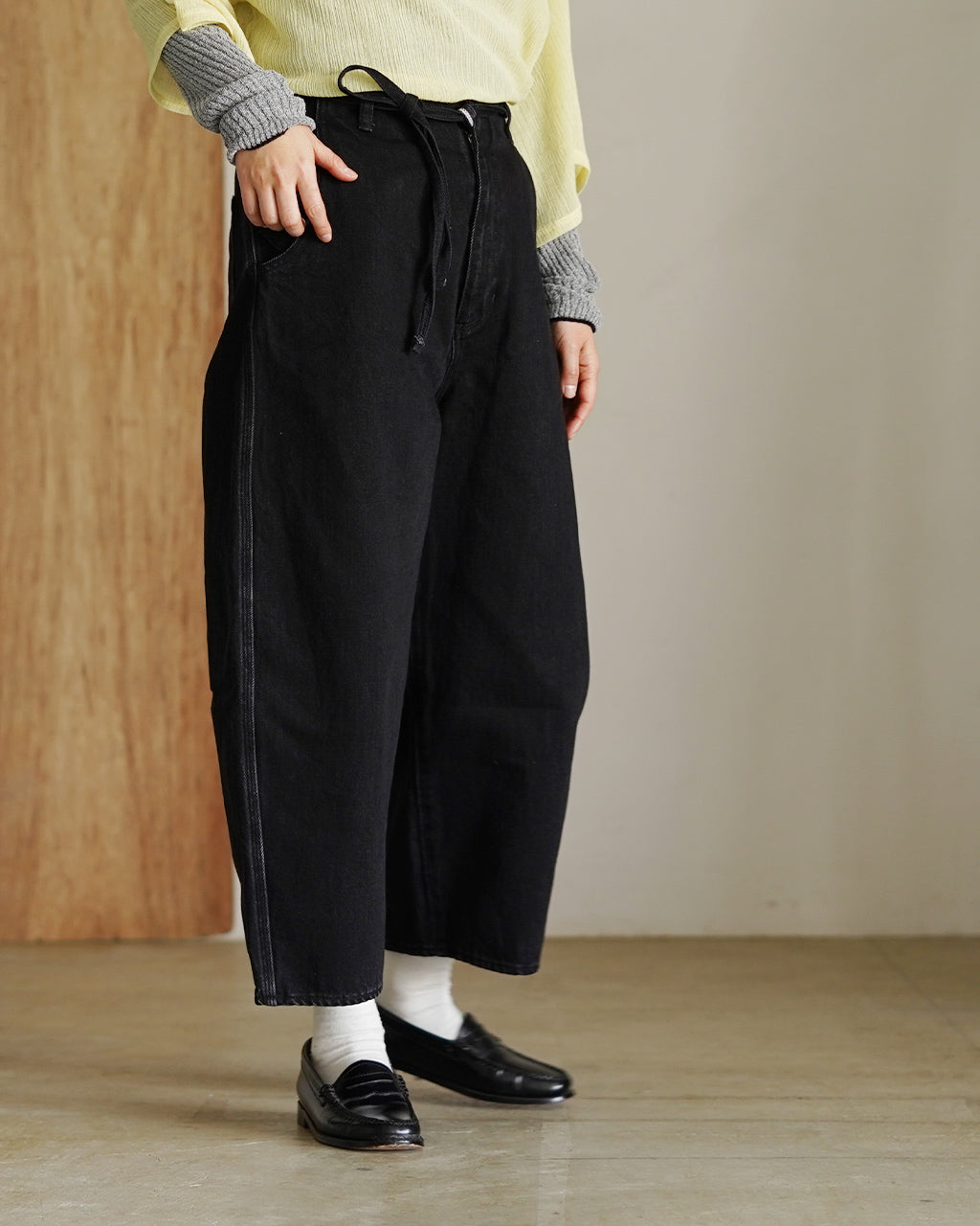【Crouka別注色】Round wide denim Trousers J231DN01