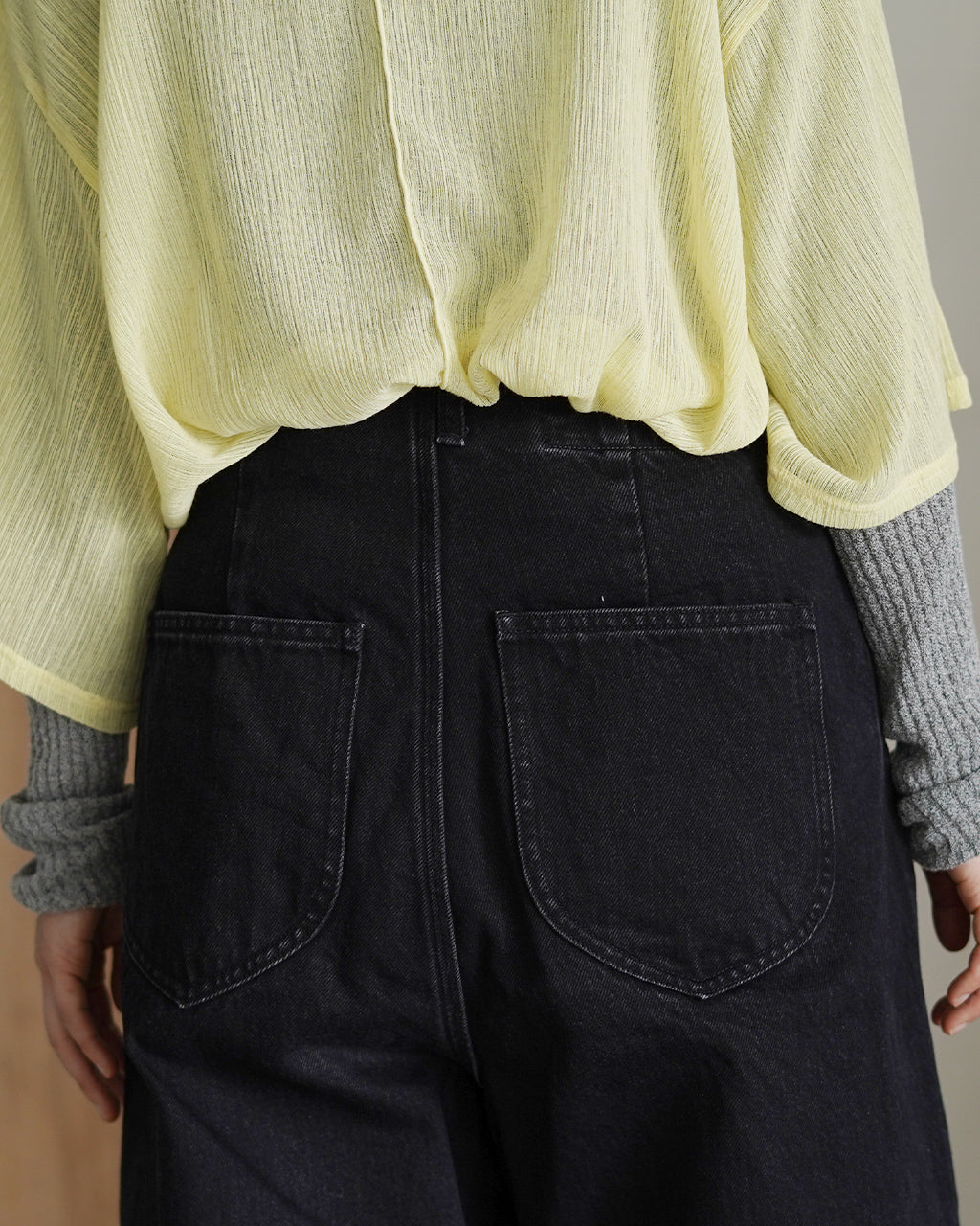 【Crouka別注色】Round wide denim Trousers J231DN01