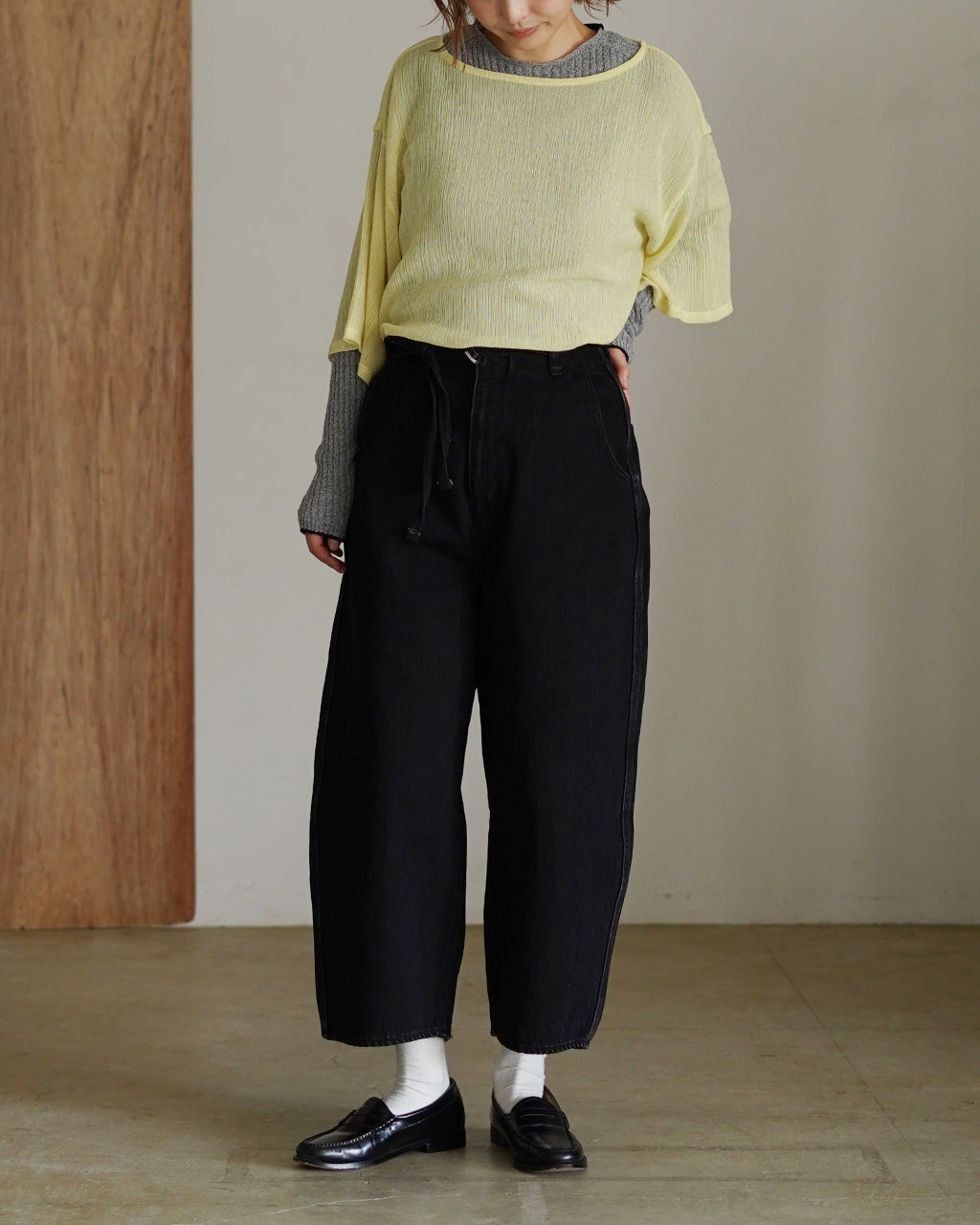 【Crouka別注色】Round wide denim Trousers J231DN01