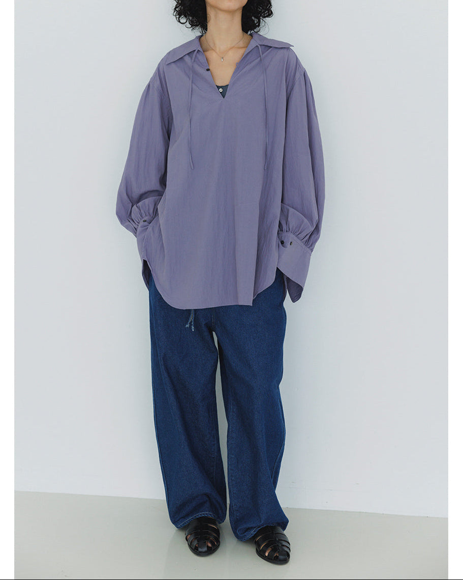 조이스 아디드 【Crouka별 주색】 라운드 와이드 데님 트라우저 Round wide denim Trousers 데님 팬츠 J231DN01【무료우송】