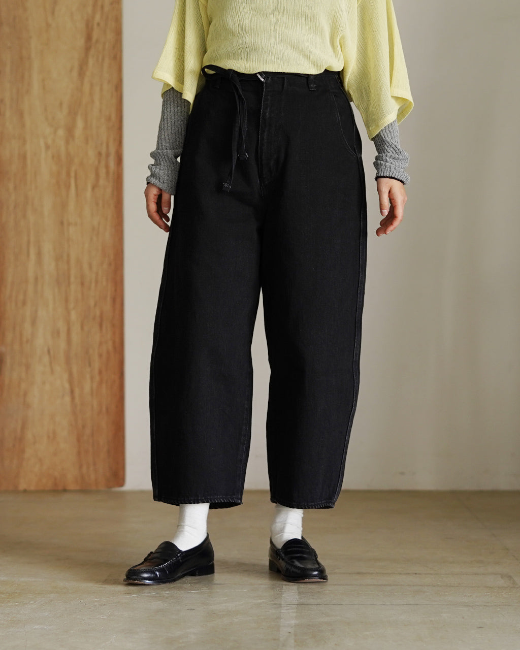 【Crouka別注色】Round wide denim Trousers J231DN01